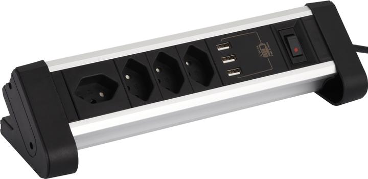 Produktbild Schönenberger Tisch-Steckdosenleiste (7 x, Typ 13, USB-A, 2 m)