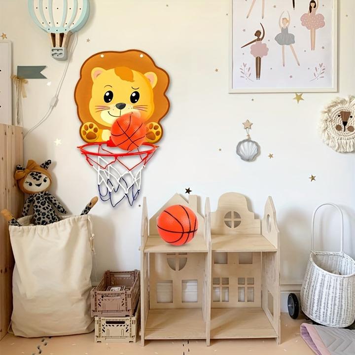 Produktbild Activity Board Mini Basketballkorb Ständer Set mit Löwe, Dinosaurier, Elefant Dschungeltiere - Happy Birthday