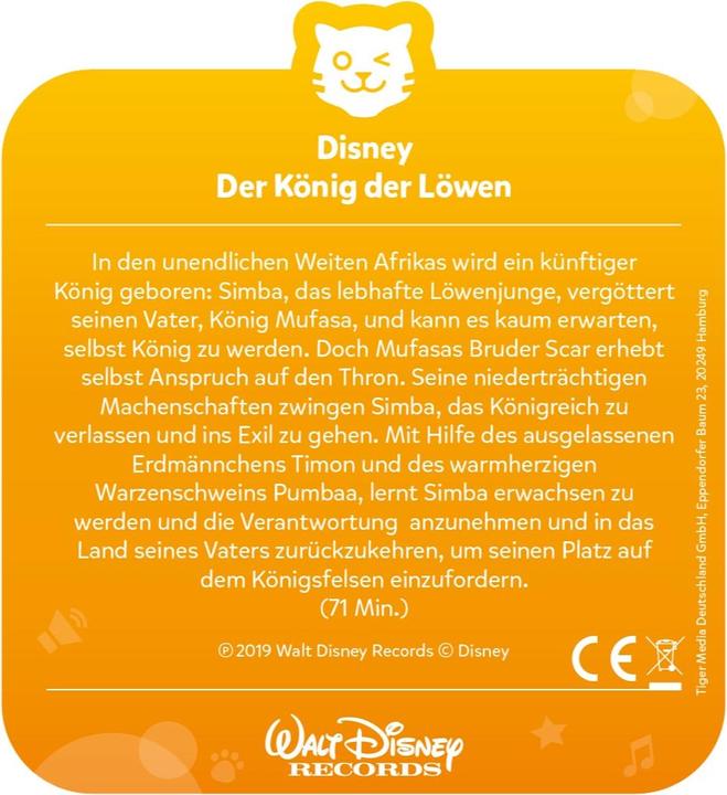 Produktbild Tigermedia tigercard - Disney - König der Löwen