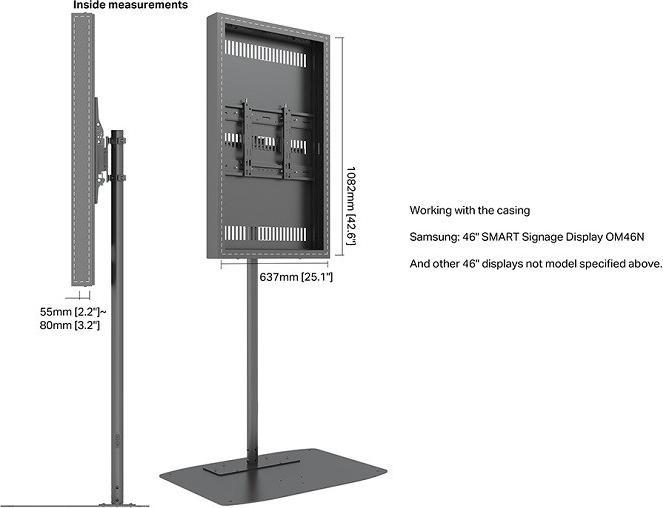 Produktbild Multibrackets Stele ohne Monitor, Portrait, schwarz, 46"/9771