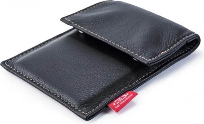 Image du produit Stalin PhoneBag en similicuir Big+ noir avec coutures gris foncé (Universel)