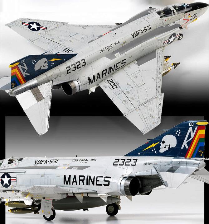 Actual product image Academy 1/48 USMC F-4B/N VMFA-531 "Gray Ghosts"