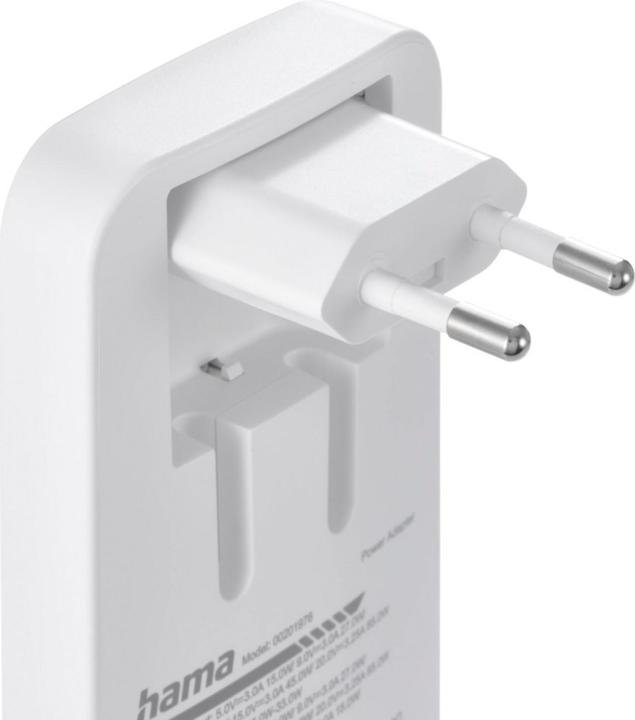 Produktbild Hama Schnellladegerät, 2x USB-C, 1x USB-A, flaches Mini-Ladegerät, PD, 65 W, WS (65 W)