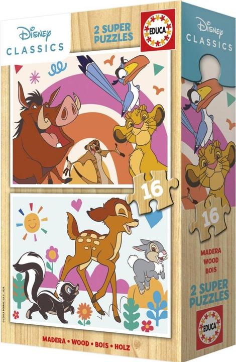 Immagine prodotto Educa 19981 Πάζλ 2×16Τεμ. Animali Disney (16 pezzi)