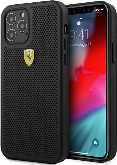 Immagine prodotto Ferrari FESPEHCP12LBK Custodia rigida per iPhone 12 Pro Max 6,7" in pelle/nero On Track Traforata (Apple iPhone 12 Pro Max)
