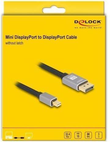 Produktbild Delock Mini DisplayPort zu DisplayPort Kabel 8K 60 Hz 3 m gr (3 m, DisplayPort)
