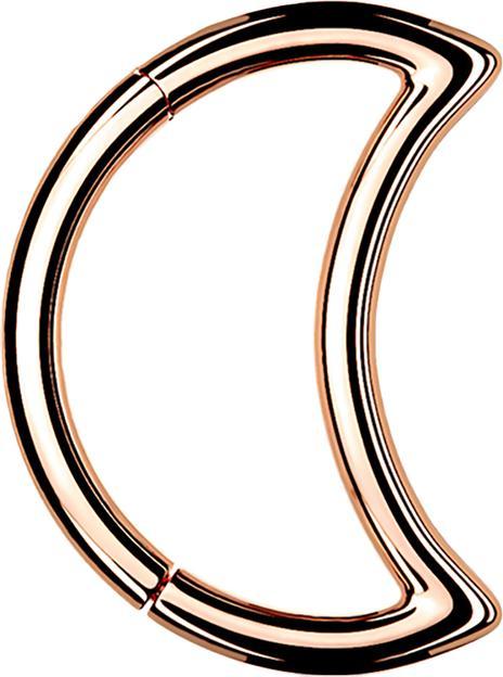 Immagine prodotto Star Piercing Anello a micro segmenti con cerniera luna in oro rosa (Acciaio chirurgico 316L)