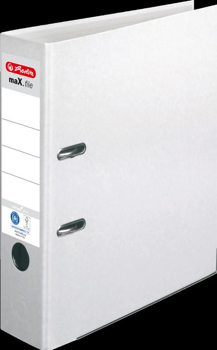 Produktbild Herlitz Mappe maX.file nature plus, Rückenbreite: 80 mm, weiss DIN A4, Spezialpapiereinband, Rand (A4, 80 mm, 1 Stück)