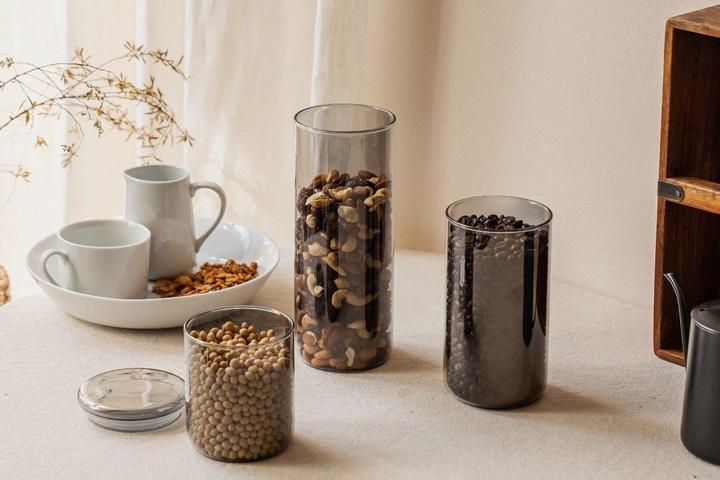 Actual product image Nuts Storage jar glass 850 ml smoke (0.85 l)