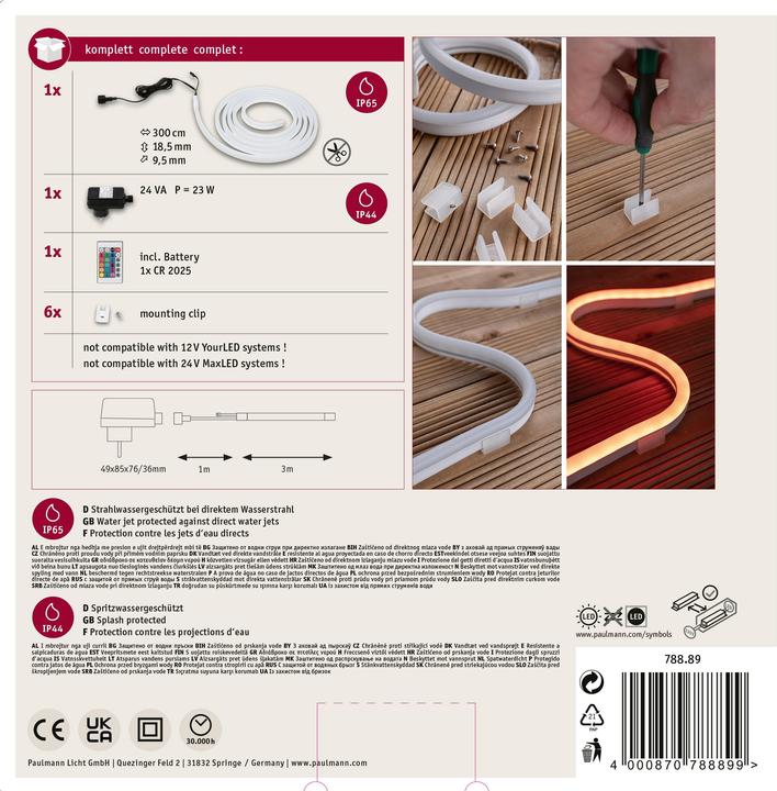 Produktbild Paulmann 78889 SimpLED Outdoor Stripe (Weiss, 300 cm, Outdoor)