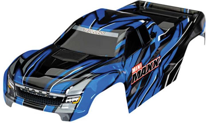 Actual product image Traxxas Karosserie blau mit Aufkleber & Clipless: Mini-Maxx