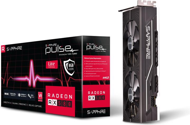 Actual product image Sapphire Pulse Radeon RX 580 OC Lite (8 GB)