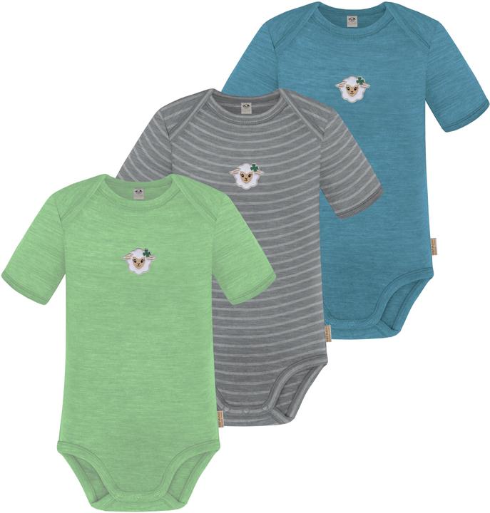 Normani 3er Set Baby Merino Body Kurzarm „Tauranga" - 9295