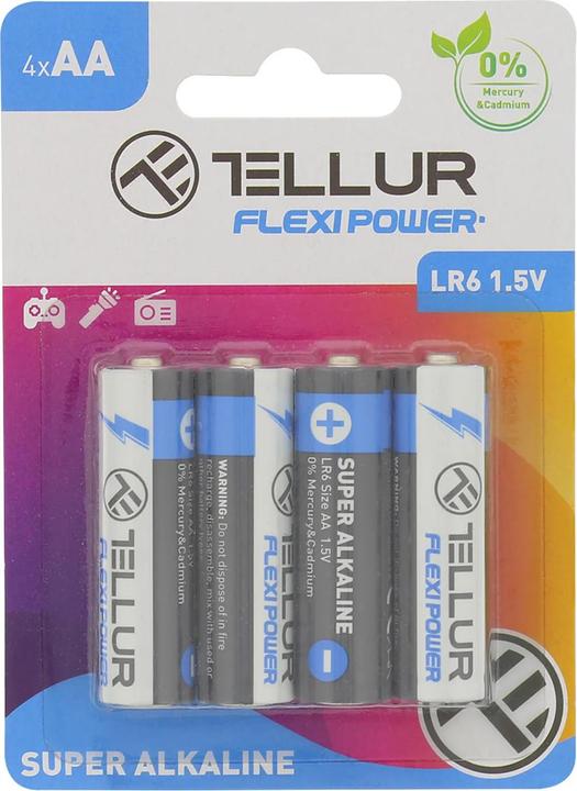 Tellur Flexi Power battery, Super Alkaline, AA LR6, 1.5V, 4 pcs/set (4 Stk., AA)