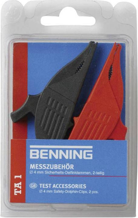 Actual product image Benning TA 1 Crocodile clips (2-part, plug-in technology 4 mm, measurement circuit category Cat III. Max. (Microphone Clip)