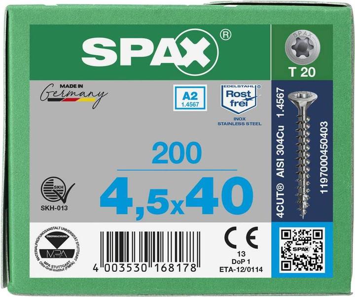 Productafbeelding Spax Spaanplaatschroeven A2 (200 Schroeven per stuk)