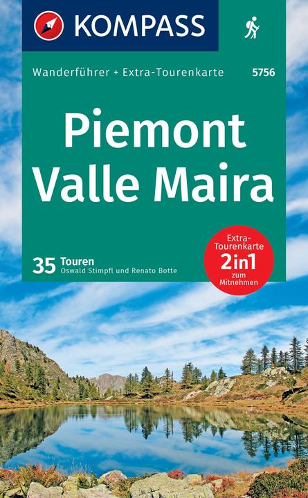 Image du produit Guide de randonnée Piémont, Vallée Maira, 35 itinéraires avec carte touristique supplémentaire