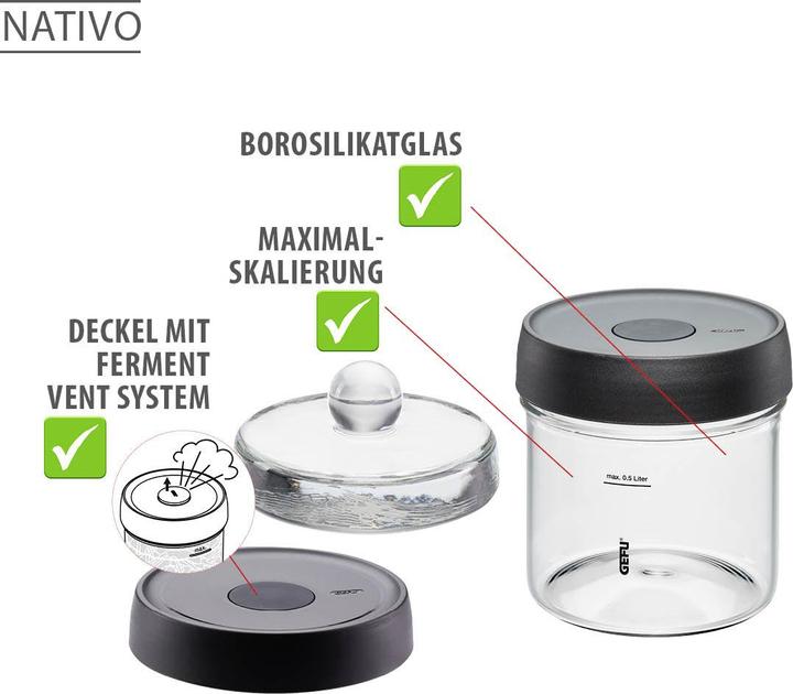 Image du produit GEFU Pot de fermentation NATIVO, 0,5 l (1 pcs, 0.50 l)