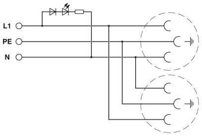 Actual product image Phoenix Contact Control cabinet socket outlet double socket outlet for top hat rail