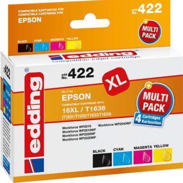 Label énergétique Edding Cartouche Remplace Epson T16XL Multipack 4 Compatible Noir, Cyan (CF)