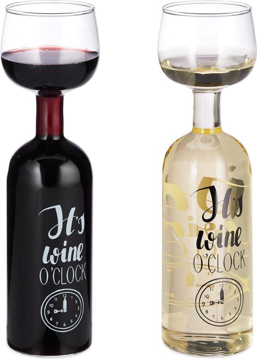 Actual product image Relaxdays Wine Bottle 750 ml (75 cl, 1 Glasses, Red wine glasses)