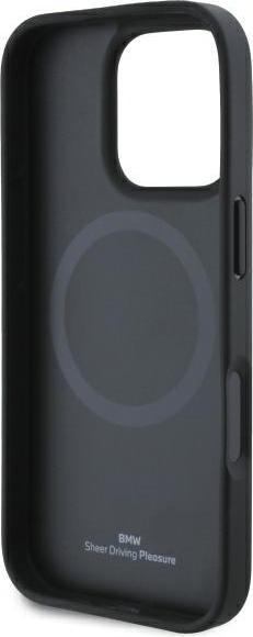 Actual product image BMW BMHMP16L23RDDK iPhone 16 Pro 6.3" czarny/black hardcase Sign Leather Diamond Metal Logo MagS (Apple iPhone 16 Pro)