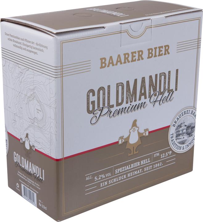 Brauerei Baar Baarer GOLDMANDLI Premium Hell box / 5.2% (24 x 33 cl)