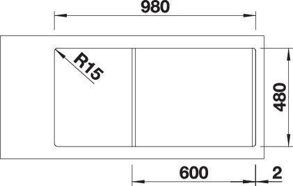 Produktbild Blanco Sona XL 6 S (Aufsatzspülbecken, 100 cm, 50 cm)