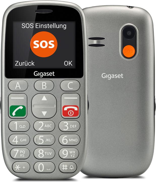 Image du produit Gigaset GL390 5,59 cm (2.2" ) 88 g Gris Téléphone senior (2.20", 0.30 Mpx, 2G)