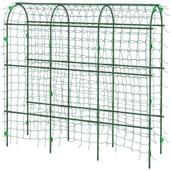 Actual product image Swisshandel24 Trellis, adjustable trellis, with net, for garden, balcony, steel, green, 43 x 182 x 183 cm (182 cm, 43 cm)