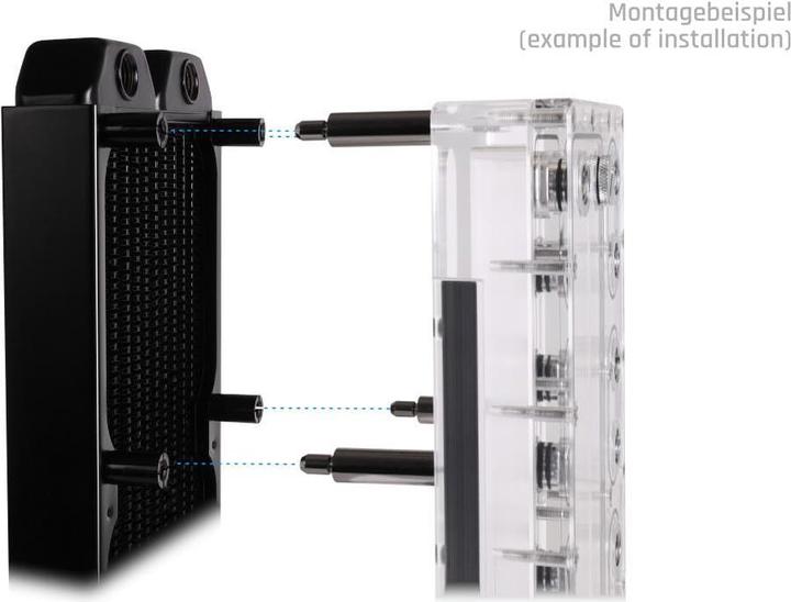 Actual product image Alphacool AGZ Core Push Mounting 50mm M3/M4/UNC 6-32 Set 4x