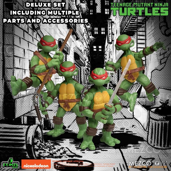 Produktbild Mezco Toys Teenage Mutant Ninja Turtles Actionfiguren Teenage Mutant Ninja Turtles Deluxe Set 8 cm