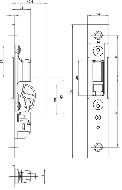 Image du produit G-U Plaques de fermeture GU Secury 24x3/150 (Garniture de porte)