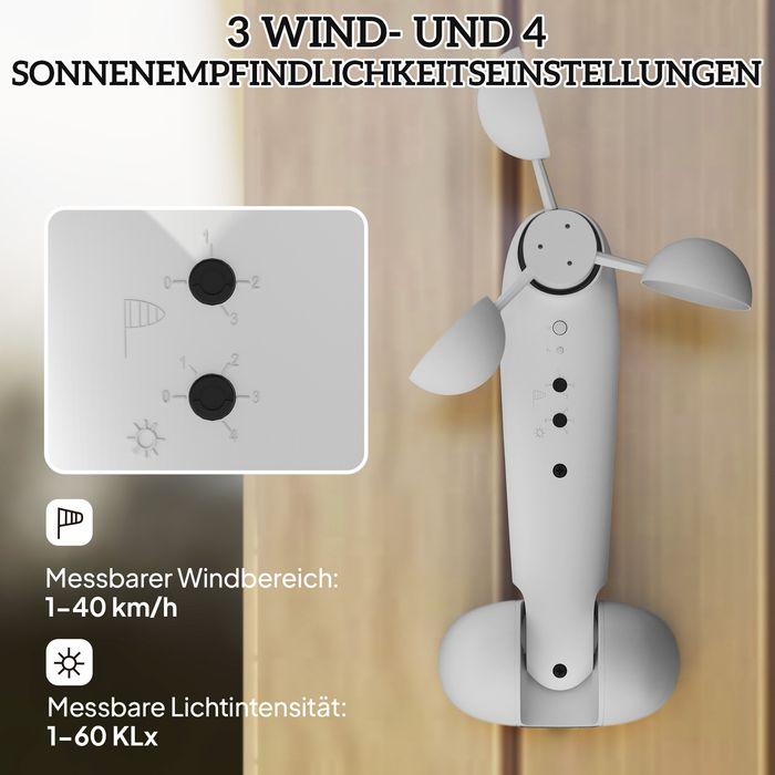 Immagine prodotto Swisshandel24 Sonnensensor Elektrischer Windsensor Wetterstation Aussensensor Windwächter