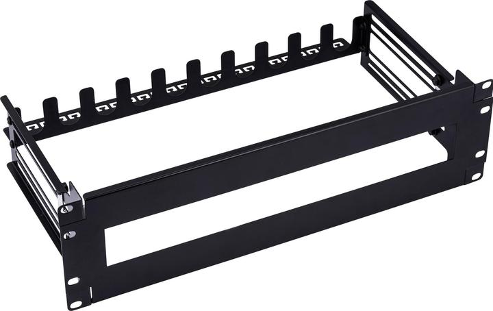 Actual product image InLine 19" circuit breaker strip 3U, with depth-adjustable top-hat rail