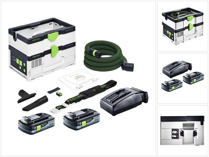 Produktbild Festool CTLC SYS Akku Absaugmobil 36 V ( 2x 18 V ) Staubkl. L + 2x Akku 4,0 Ah + Ladegerät