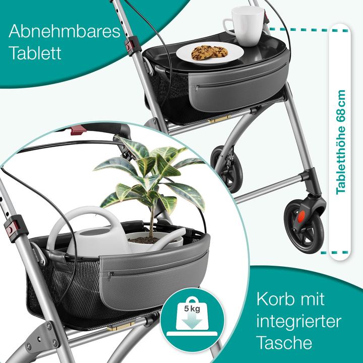 Immagine prodotto Aktivshop Wohnungsrollator, Rollator schmal für die Wohnung, extra schmal, Innenrollator
