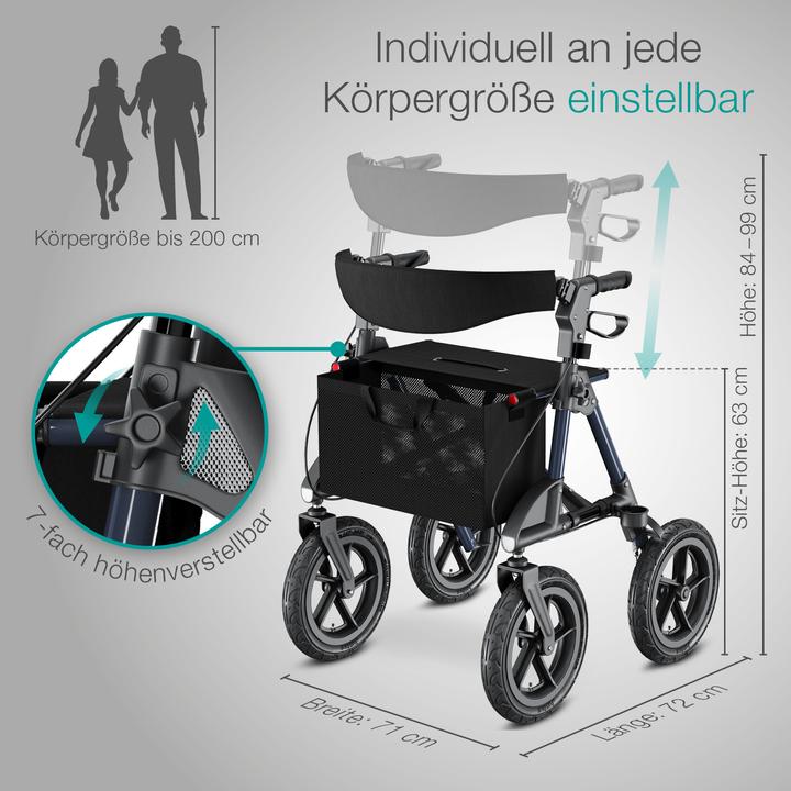 Actual product image Aktivshop Outdoor rollator with pneumatic tyres Comfort