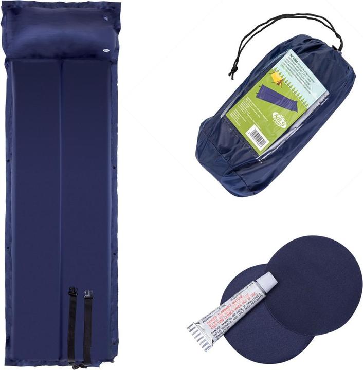 Produktbild Nils CAMP NC4008 selbstaufblasende Matte mit Faltkissen Blau