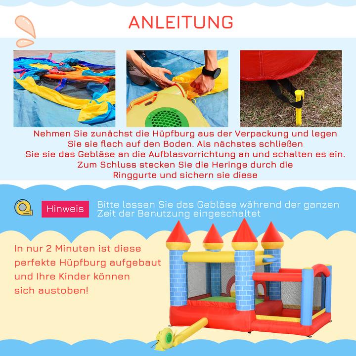 Actual product image Outsunny Bouncy castle with slide and pool