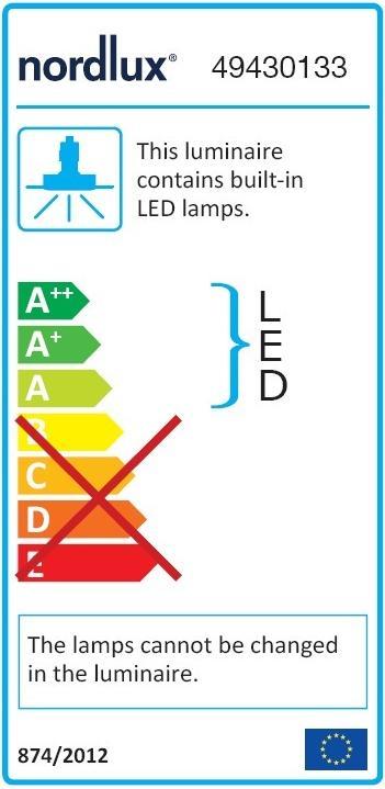 Label énergétique Nordlux Dorado 2700,D., IP65, 1-K, chrome (345 lm)