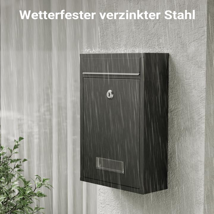 Produktbild Wiltec Briefkasten V11 Postkasten Namensschild 2 Schlüssel Stahl