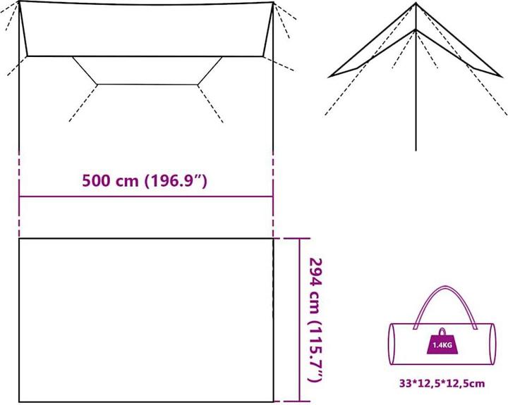 Produktbild VidaXL Tarp Wasserdicht (Tarp, 1.40 kg)