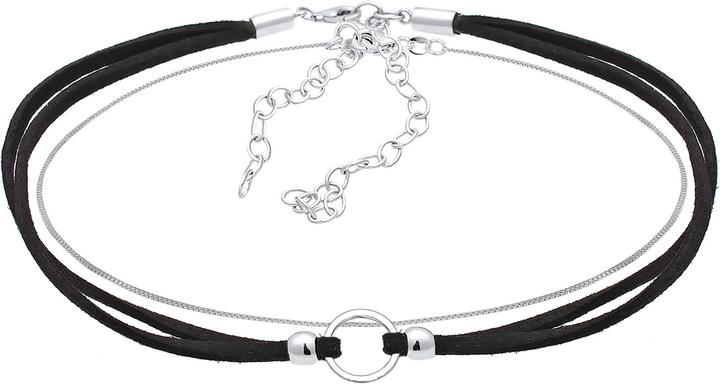 Elli Choker (Kunstleder, 925er Sterling Silber, No Stein, 32 cm)
