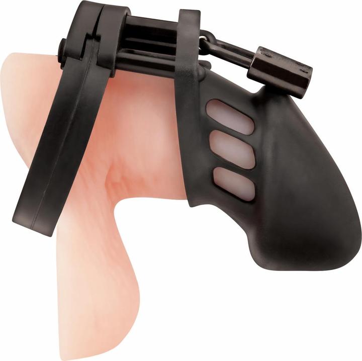 Actual product image Blue Line C&B GEAR Silicone Chastity Cage - Black