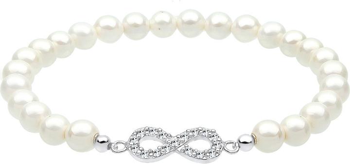 Actual product image Elli Bracelet Infinity Pearl Crystals 925 Silver (18 cm, Glass crystal, Shell beads, Plastic, 925 sterling silver)