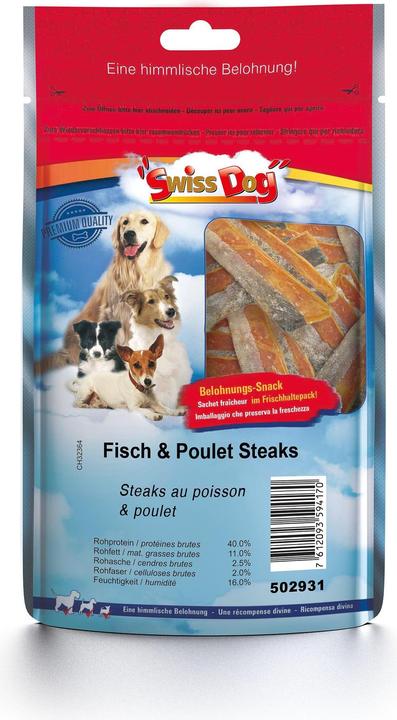 SwissDog Poissons et steaks de poulet (Adulte, 1 pcs, 80 g)