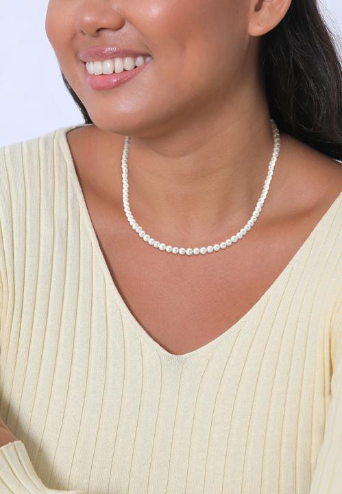 Image du produit Elli perle, collier de perles (Perles de coquillages, Argent sterling 925, Acier inoxydable, Pas de pierre, 42 cm)