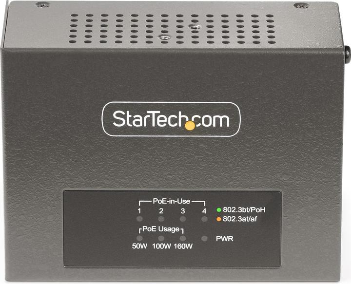 Actual product image StarTech COM 4-Port Multi-Gigabit PoE++ Injector 5/2.5G Ethernet NBASE-T PoE/PoE+/PoE++ 802.3af/802. (802.3bt (PoE++), 802.3af (PoE), 802.3at (PoE+), 160 W)