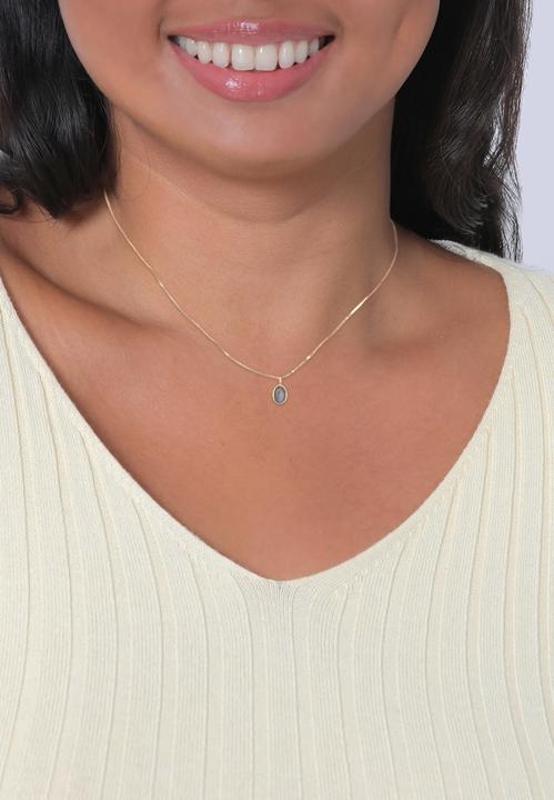 Produktbild Elli Edelsteinkette (375 Gelbgold, Labradorit, 42 cm)